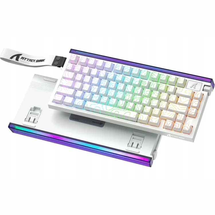 Biała klawiatura magnetyczna Attack Shark R85 HE White Contour z podświetleniem RGB
