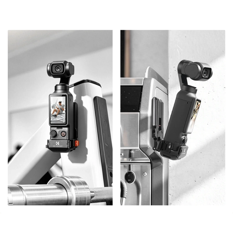 Ramka K&F Concept PP63 z Osmo Pocket na metalowej powierzchni
