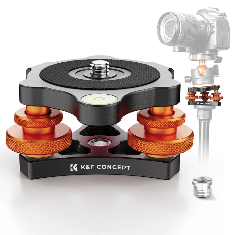 Baza poziomująca K&F Concept LP-48 pod głowicą z aparatem