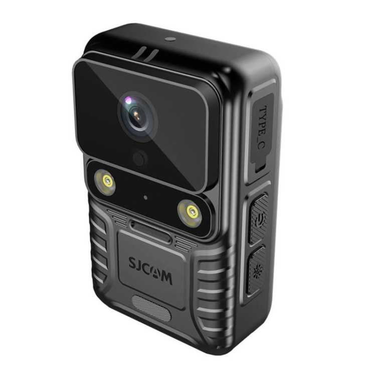 Kamera nasobna SJCAM A50 pod kątem, przyciski na boku obudowy