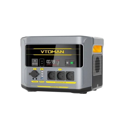 VTOMAN FlashSpeed 2400 pod kątem z prawej, widoczny boczny wentylator