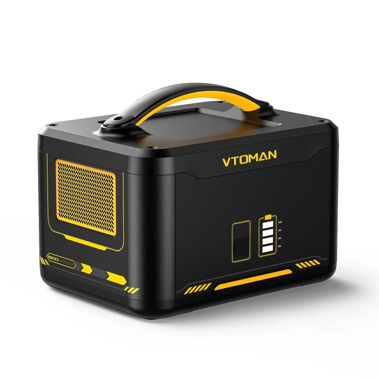 Akumulator dodatkowy VTOMAN 1548 Wh do serii Jump z żółtym uchwytem, widok pod kątem