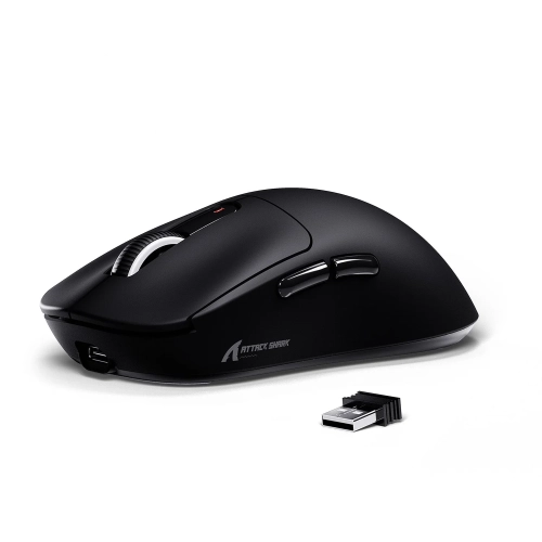 Czarna mysz gamingowa Attack Shark X3 z odbiornikiem 2,4 GHz