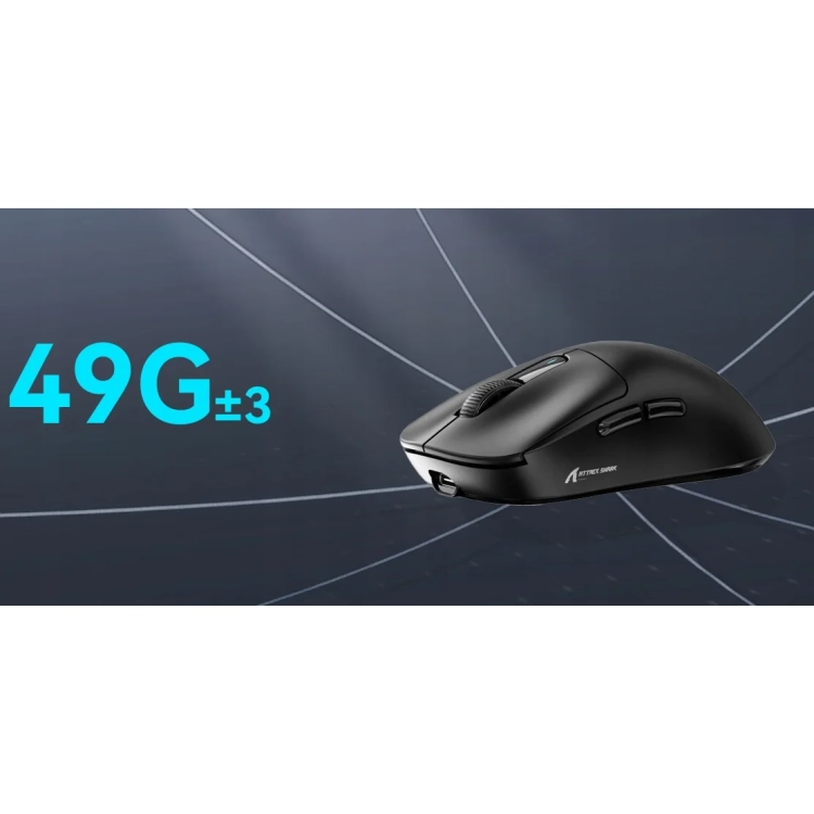 Attack Shark X3 czarna waży 49 g ±3 g