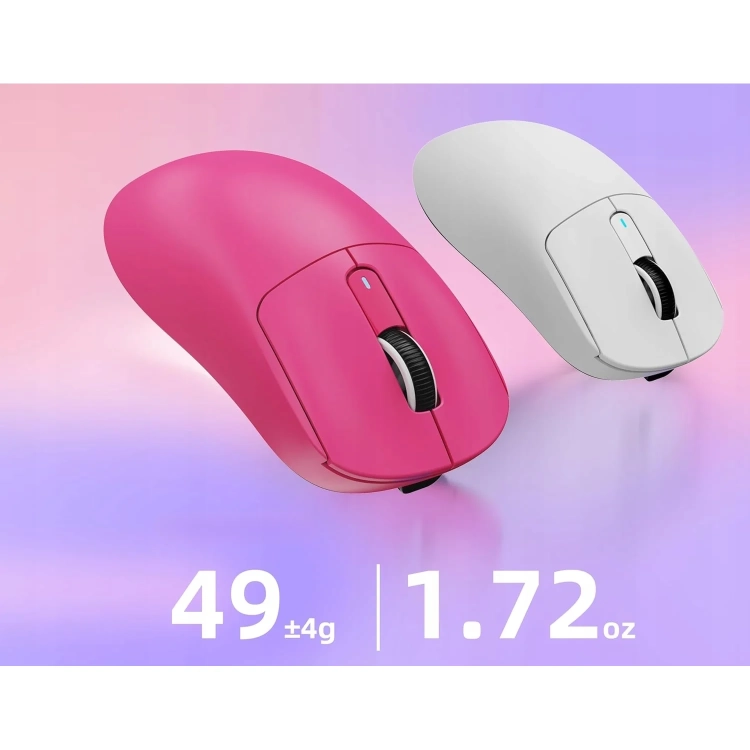 Różowa i biała Attack Shark X3, waga 49 g