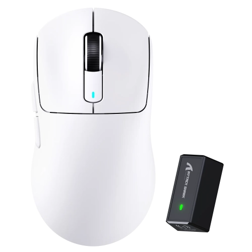 Biała mysz gamingowa Attack Shark X3 PRO z odbiornikiem 2,4 GHz