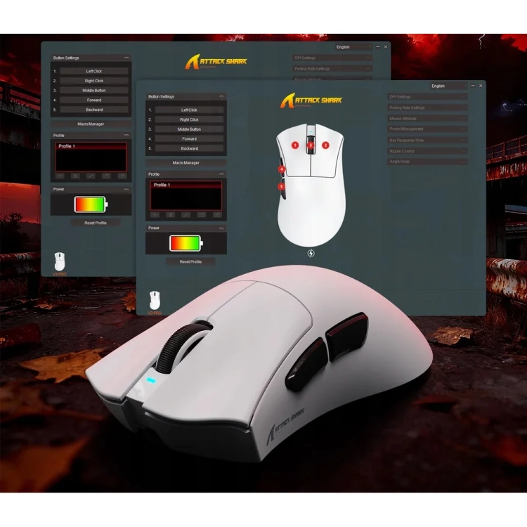 Program Attack Shark i biała mysz V3 PRO