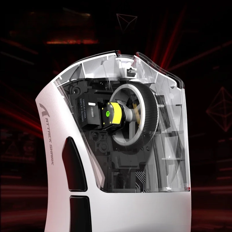 Przekrój białej Attack Shark V3 PRO
