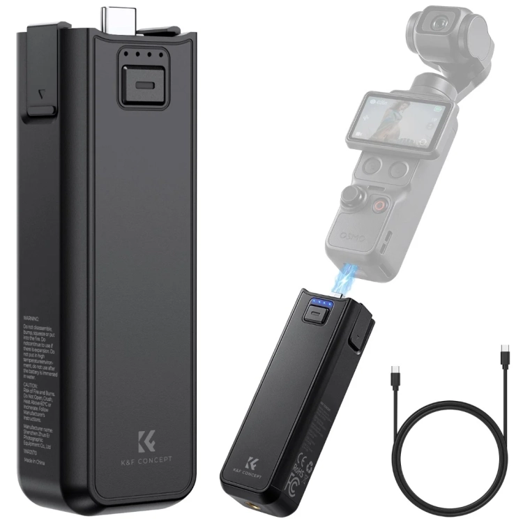 Uchwyt K&F Concept 5000 mAh z Osmo Pocket i kablem USB-C