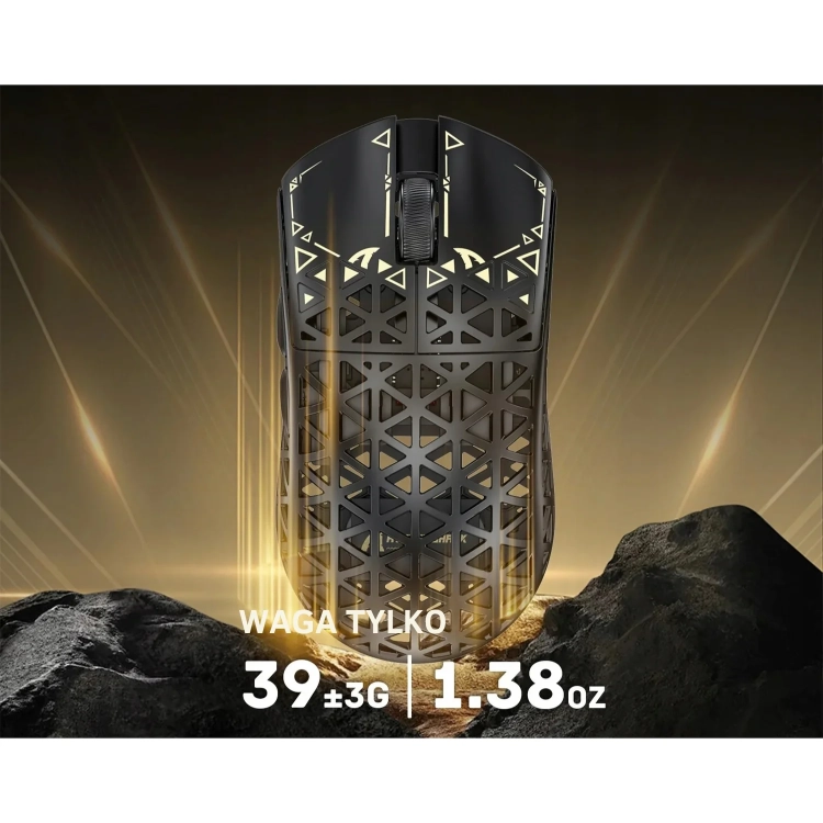 Attack Shark R5 Ultra czarna, waga tylko 39 g
