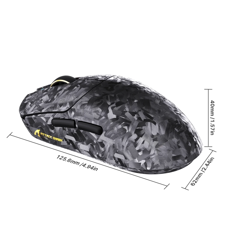 Wymiary myszy Attack Shark RS3 Ultra