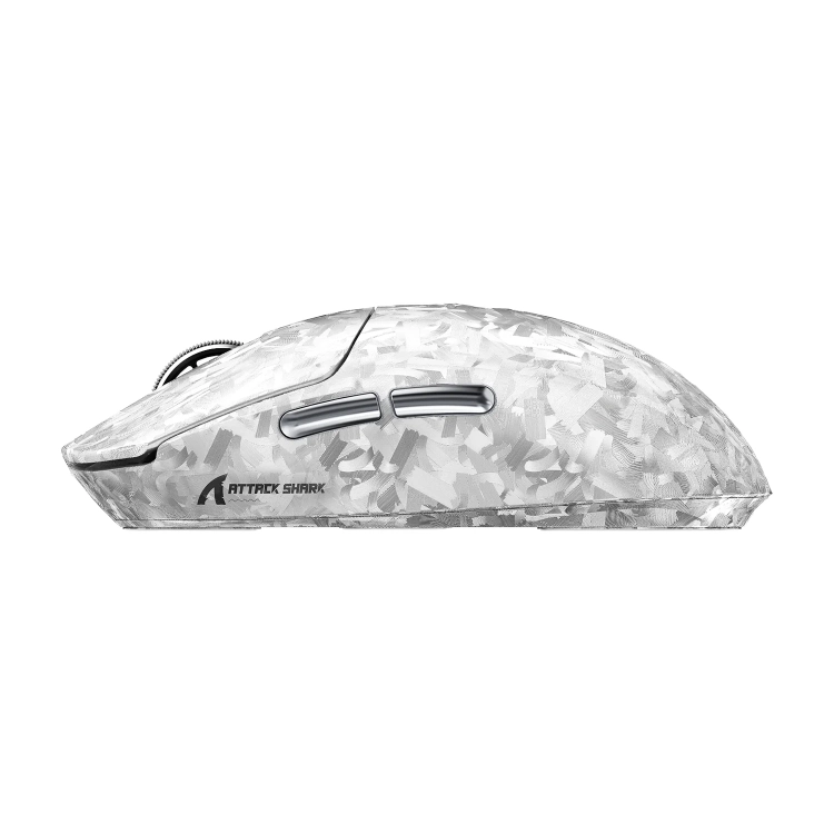 Srebrna Attack Shark RS3 Ultra z lewego boku