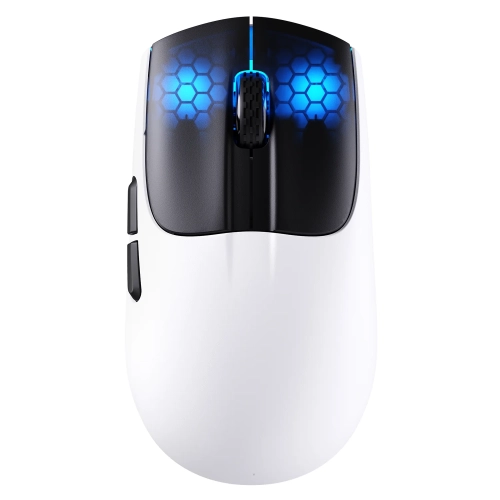 Mysz Attack Shark X5 biało-czarna z podświetleniem RGB