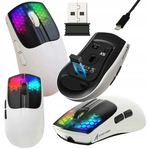 Zestaw Attack Shark X5: mysz, odbiornik i kabel