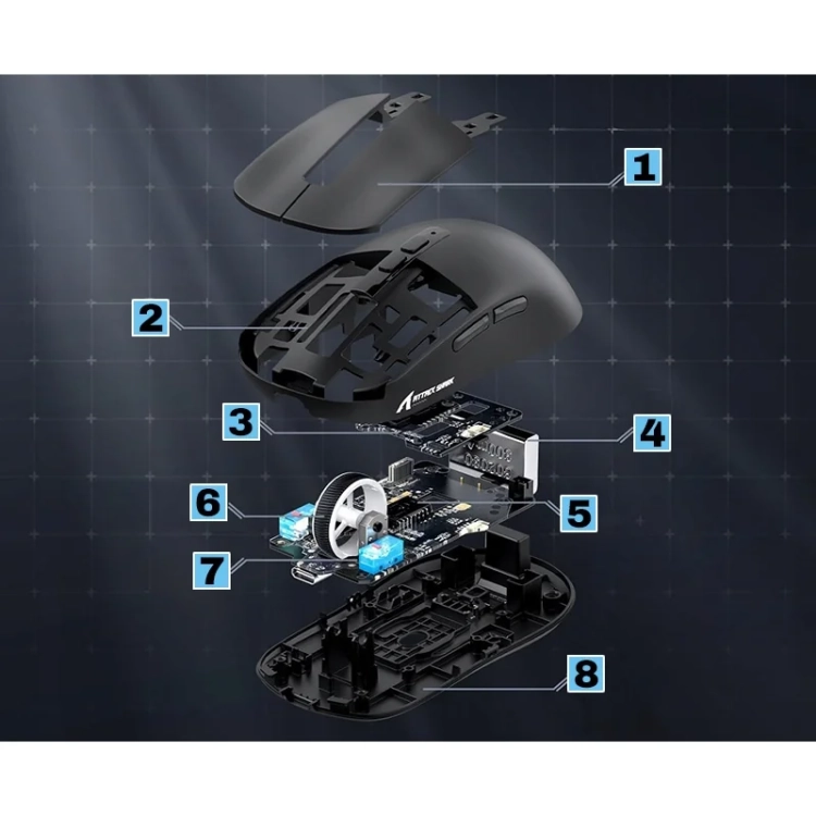 Wnętrze czarnej Attack Shark X6