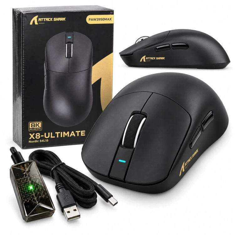 Zestaw Attack Shark X8 Ultimate czarna z opakowaniem