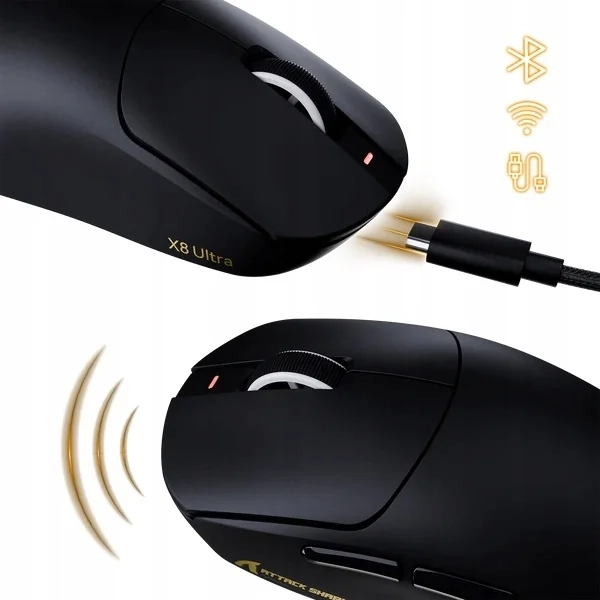 Czarna Attack Shark X8 Ultimate i tryby łączności