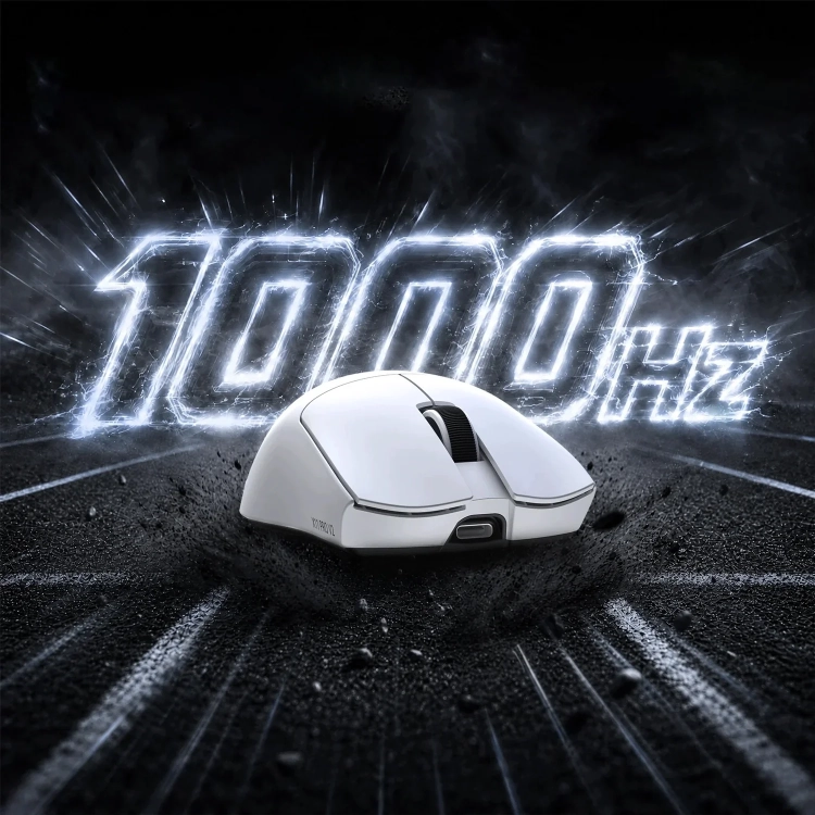 Biała Attack Shark X11 PRO V2 i oznaczenie 1000 Hz