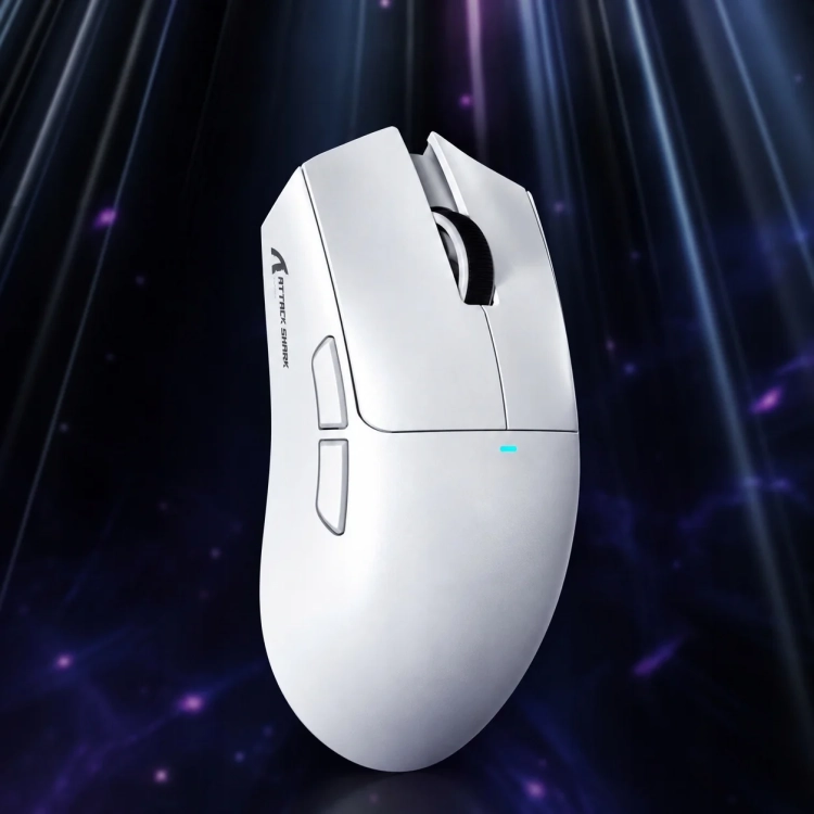 Biała Attack Shark X11SE z boku