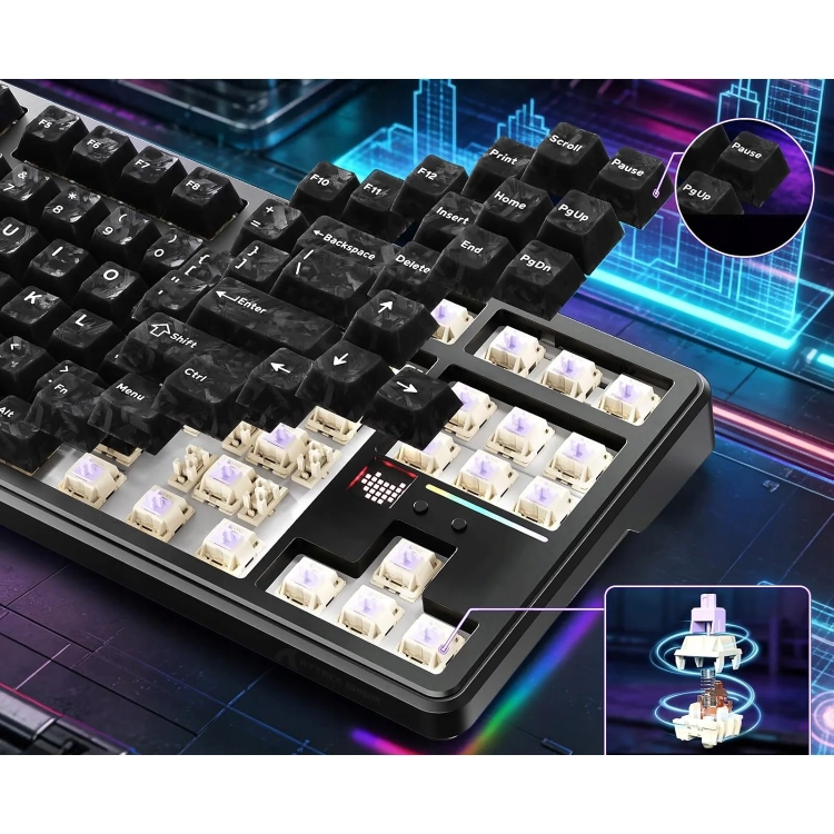 Gniazda hot-swap w Attack Shark X87 Ultra Carbon