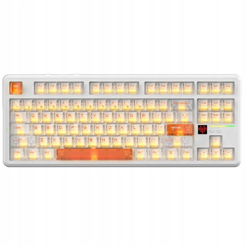 Biała klawiatura Attack Shark X87 Ultra Iced Orange