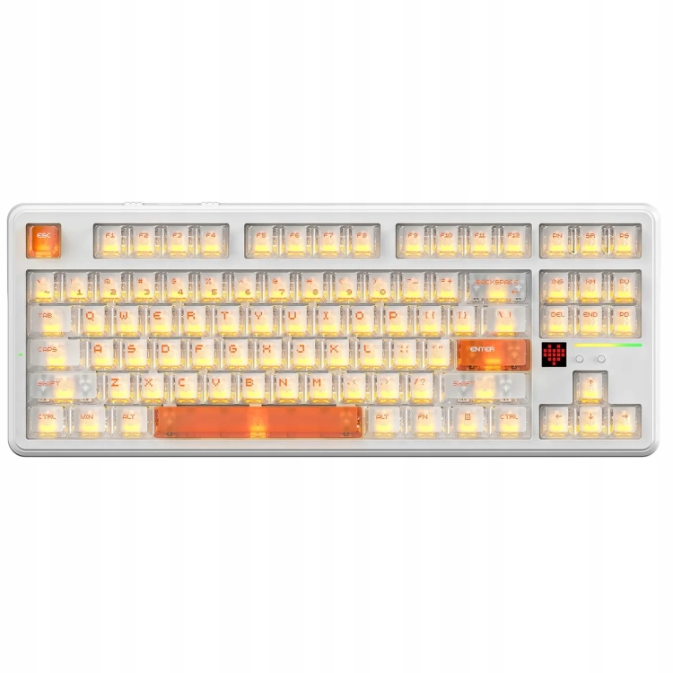Biała klawiatura Attack Shark X87 Ultra Iced Orange