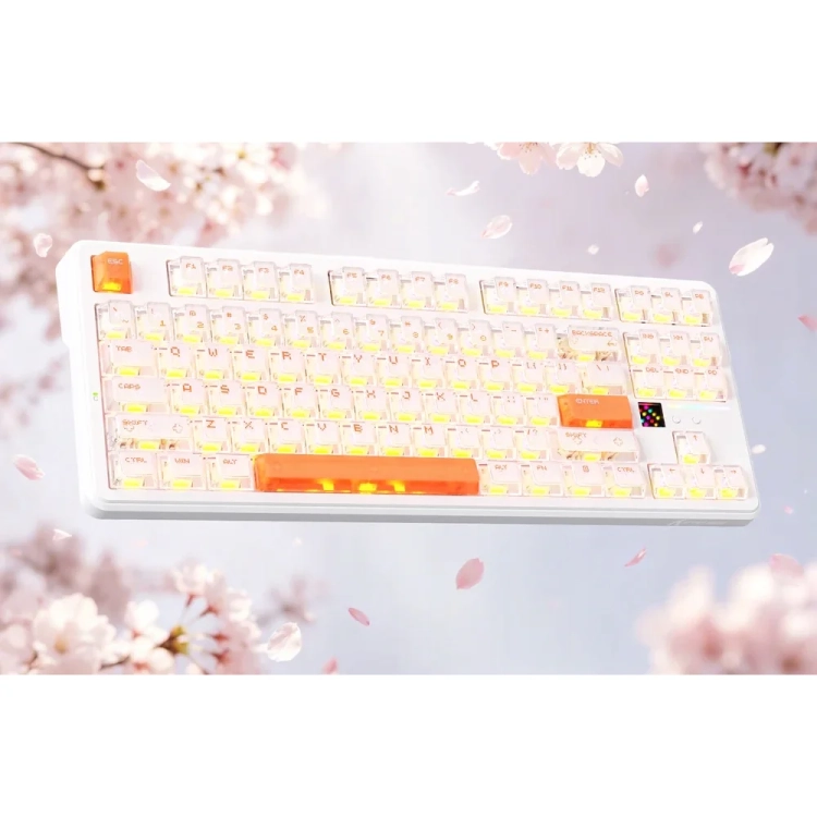 Attack Shark X87 Ultra Iced Orange na biurku