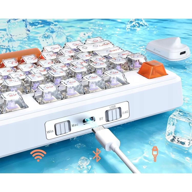 Przełącznik trybów i port USB-C w X87 Ultra Iced Orange