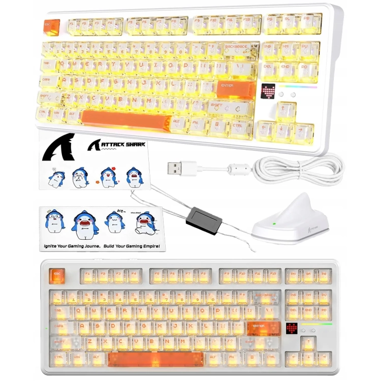 Zawartość zestawu Attack Shark X87 Ultra Iced Orange