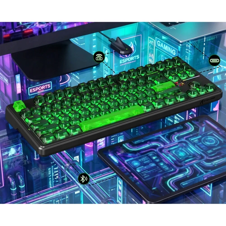 X87 Ultra Shadow Jade na biurku gracza