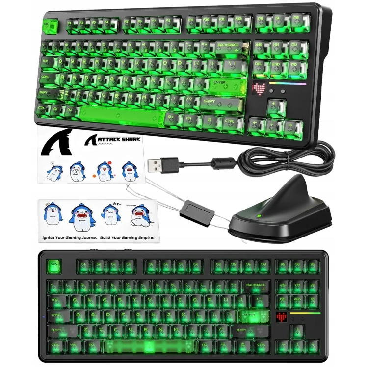 Zestaw Attack Shark X87 Ultra Shadow Jade