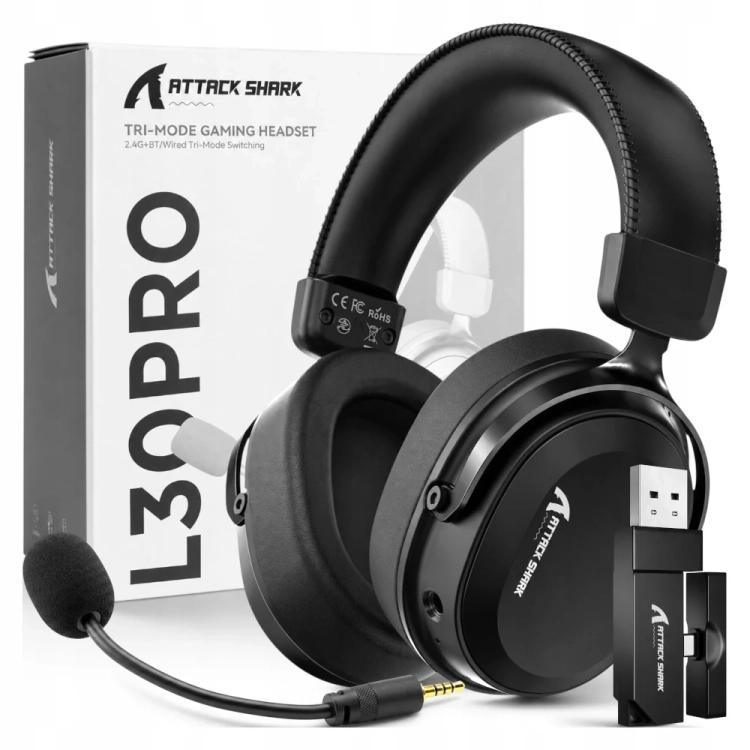 Zestaw Attack Shark L30 PRO czarne z odbiornikiem