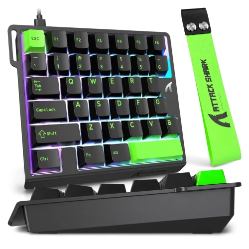 Attack Shark M36 HE zielona z podświetleniem RGB