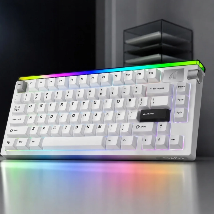 Klawiatura Attack Shark R85 HE Starlight White z ramką RGB