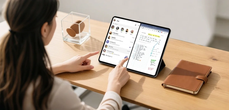Teclast ArtPad Pro na biurku przy porannej kawie