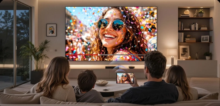 Obraz z tabletu Teclast T60 Mini przesłany na telewizor w salonie