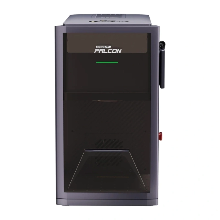 Creality Falcon T1 UV 5W z przodu, przyciemniane okno komory roboczej