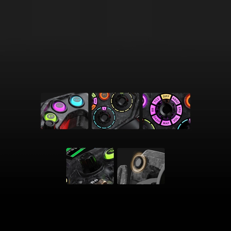 Przyciski RGB, enkodery i przełączniki 7-kierunkowe kierownicy MOZA KS Pro