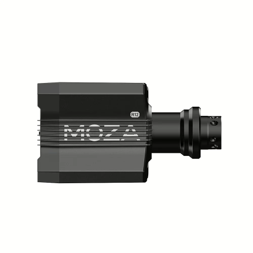 Baza MOZA R12 V2 z boku z wałem szybkozłączki