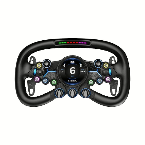 Kierownica MOZA Racing Vision GS RS064 z okrągłym ekranem dotykowym 2,85 cala, widok z przodu