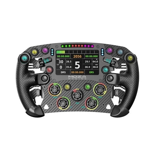 Kierownica formułowa MOZA Racing FSR V2 RS068 z ekranem dotykowym 4,3 cala, widok z przodu