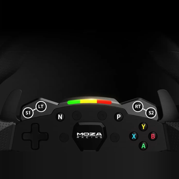 Diody RPM RGB i przyciski S1, S2 na kierownicy MOZA ESX