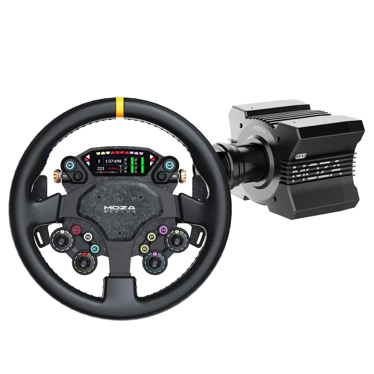 Zestaw MOZA: kierownica CS Pro 325 mm z ekranem i baza direct drive R9 V3