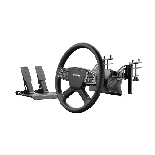 Zestaw MOZA RS071: kierownica TSW 400 mm na bazie R5, pedały SR-P Lite i zacisk