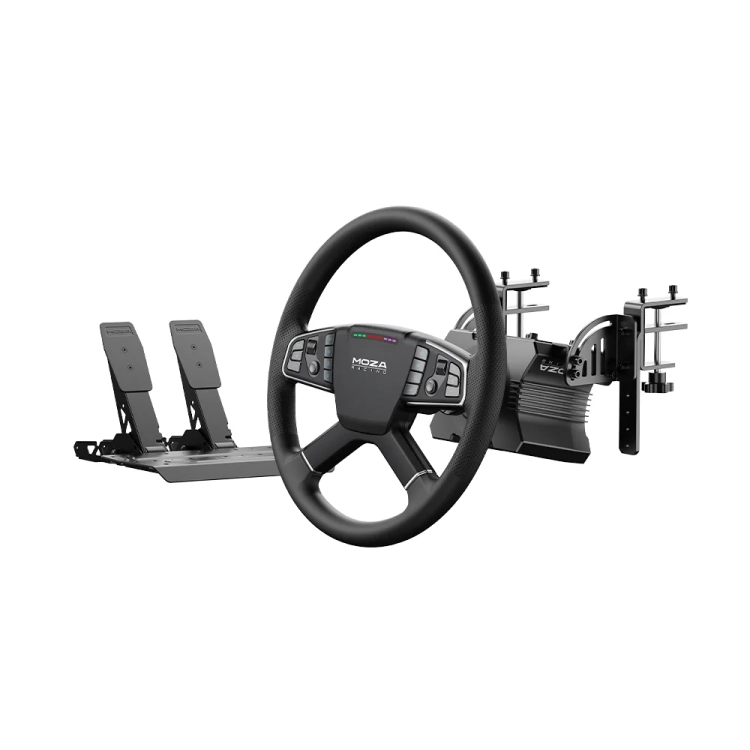 Zestaw MOZA RS071: kierownica TSW 400 mm na bazie R5, pedały SR-P Lite i zacisk