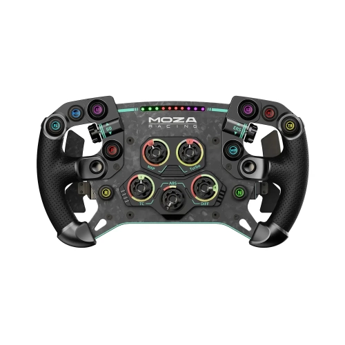 Kierownica MOZA Racing GS V2P RS056 300 mm z kutego karbonu, widok z przodu