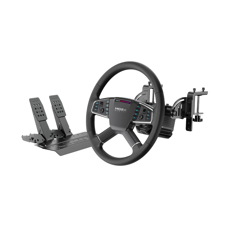 Zestaw MOZA R5 Pro Truck: kierownica TSW 400 mm na bazie R5 Pro, pedały SRP Lite2 i uchwyt
