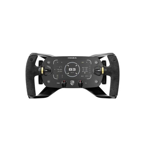 Kierownica MOZA Porsche Mission R RS097 z ekranem OLED 5,4 cala, widok z przodu