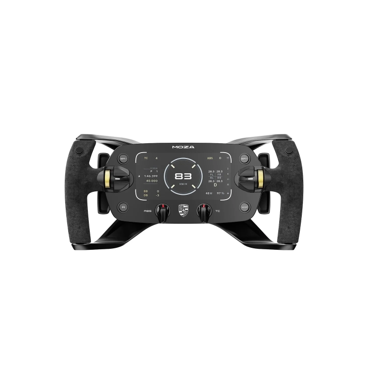 Kierownica MOZA Porsche Mission R RS097 z ekranem OLED 5,4 cala, widok z przodu