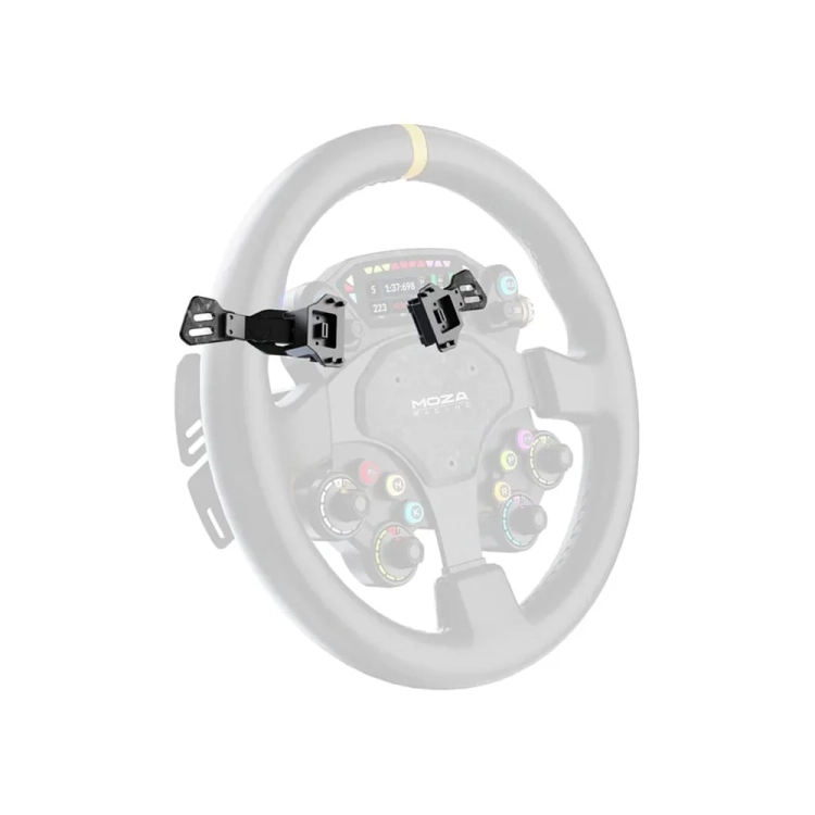 Łopatki MOZA RS094 zamontowane na kierownicy CS Pro